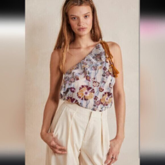 FREE PEOPLE  PLUM COMBO "DAY DATE" EMBROIDRED Bloom Core Cottage Core Bodysuit - Picture 6 of 10